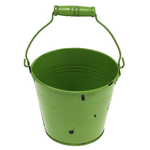 Floristik24 Eimer Grün Ø12cm H10cm Antik-Optik