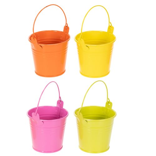 Eimer aus Metall Ø8cm H7,5cm bunt 12 Stk bestellen | Floristik24.at