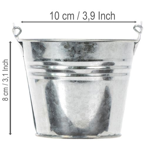 Eimer Zink Ø10cm H8cm Silber
