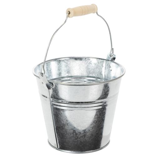 Eimer aus Zink Ø14cm H12cm Set mit 6 Stück glänzend | Floristik24.at