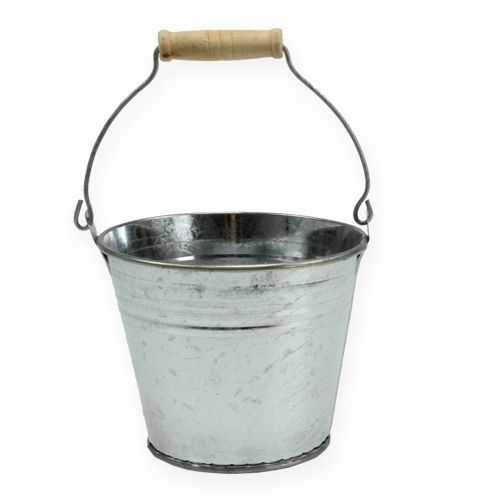 Floristik24 Eimer Ø10cm H8cm 10 St. Zink glänzend