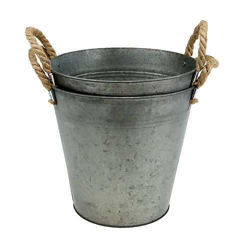 Floristik24 Eimer Antik Ø25cm H24cm 2St