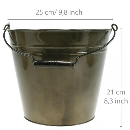 Floristik24 Eimer aus Metall, Pflanztopf, Metallgefäß Ø25cm H21cm