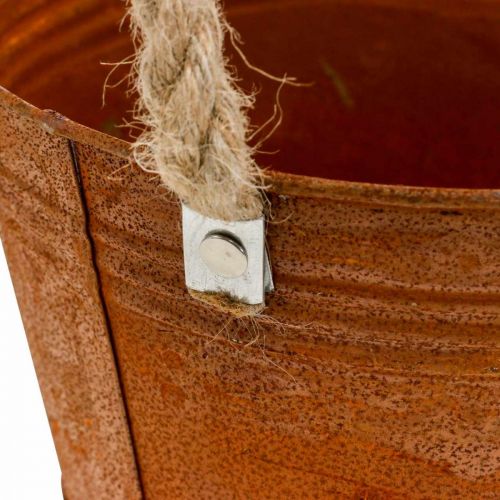 Floristik24 Übertopf mit Henkeln, Pflanzschale, Metallgefäß mit Rostdeko Ø25cm H24cm
