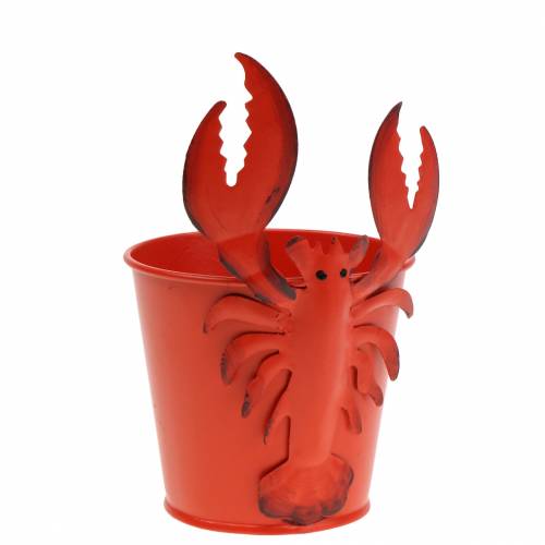 Deko-Eimer Hummer Metall Rot Ø8cm H13cm 3 St