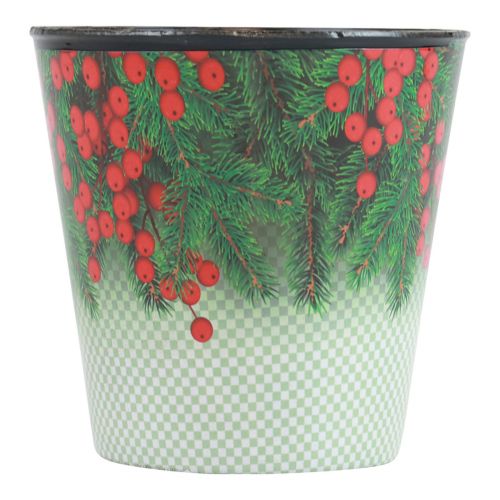 Floristik24 Blumentopf Weihnachten Übertopf Eimer Ilex Ø15,5cm H13cm