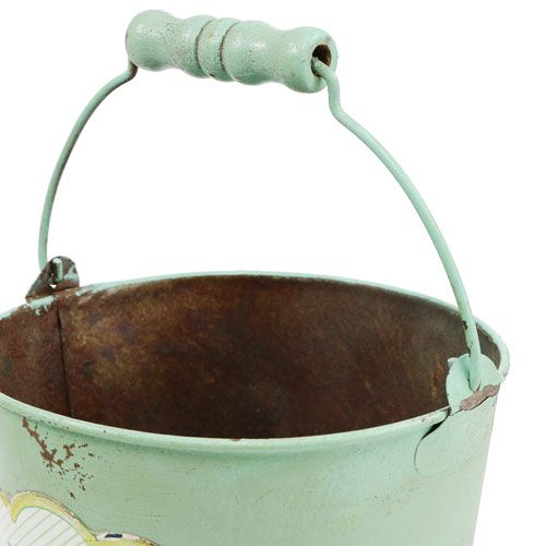 Floristik24 Deko-Eimer antik mit Motiv Ø13,5cm H14,5cm