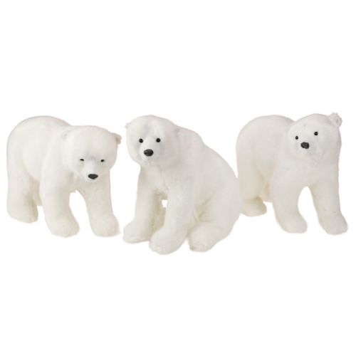 Eisbär Deko Figuren stehend und sitzend Weiß 16/20cm 3St