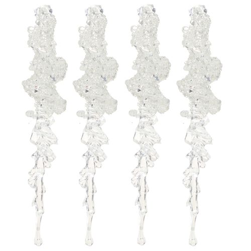 Artikel Eiszapfen Baumschmuck mit Glitzer Winterdeko 17,5cm 4 St