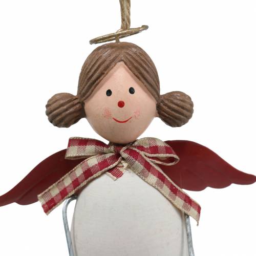 Artikel Weihnachtsfiguren Engel und Rentier zum Hängen Weiß, Rot Ø4,7cm H20/18cm 2St