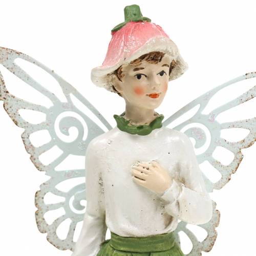 Floristik24 Deko-Figur Elfe Elfenpaar Weiß, Rosa, Grün H20cm 2St