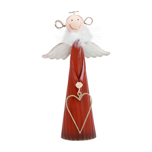 Floristik24 Engel Deko Metall Tischdeko Weihnachten Figur Rot 10,5×4,5×20cm