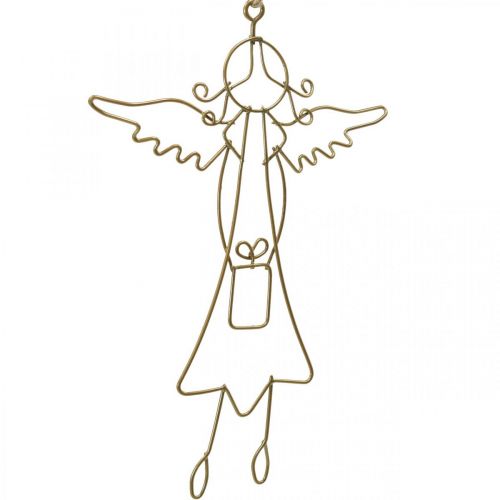 Floristik24 Engel Anhänger Weihnachtsengel Drahtfiguren Gold 15cm 6St