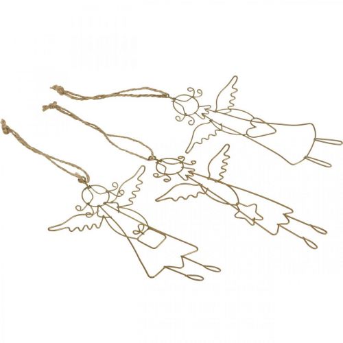 Floristik24 Engel Anhänger Weihnachtsengel Drahtfiguren Gold 15cm 6St