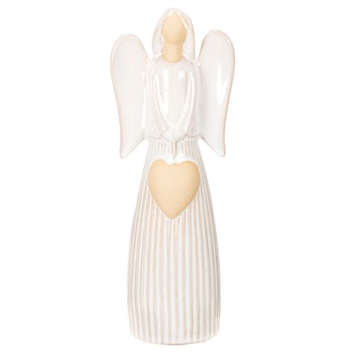 Engel-Figur aus Keramik, Cremeweiß, mit Herz, Höhe 23 cm bestellen | Floristik24.at