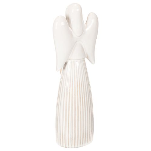 Engel-Figur aus Keramik, Cremeweiß, mit Herz, Höhe 23 cm | Floristik24.at