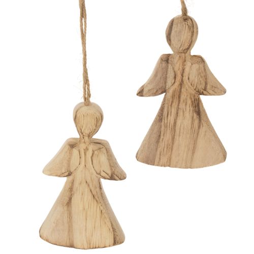 Holzengel zum Aufhängen für Weihnachtsbaum 10 cm 12er Set bestellen | Floristik24.at