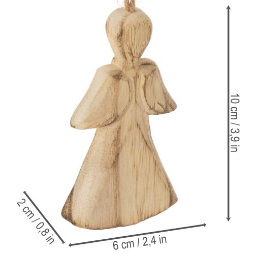 Holzengel zum Aufhängen für Weihnachtsbaum 10 cm 12er Set | Floristik24.at