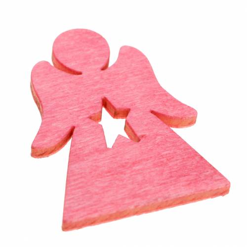 Artikel Engel aus Holz zum Streuen Pink, Rosa, Weiß 4cm 72 St