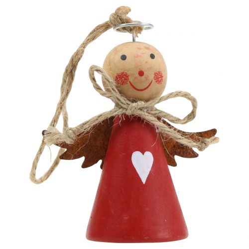 Artikel Engel Holzfigur Rot zum Hängen 8cm 4St