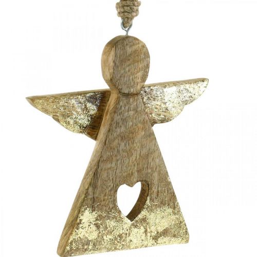 Floristik24 Deko Engel Mangoholz Dekofigur zum Hängen 13×H13,5cm 2St