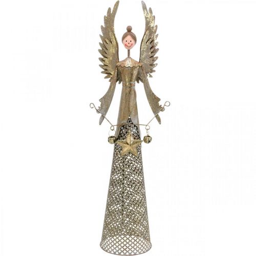 Deko Engel Figur mit Girlande Weihnachten Metall 13×8,5cm H40cm