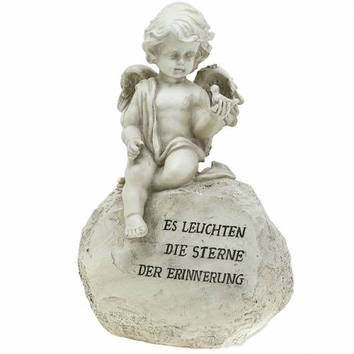 Floristik24 Deko Engel am Stein mit Spruch 17cm x 11cm x 25,5cm