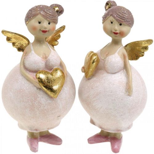 7×6×14cm mit Weihnachtsdeko Herz 2St-01708 Deko Figur Floristik24.at Engel Rosa