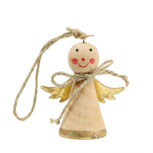 Engel zum Hängen Natur, Gold 8cm 4 St