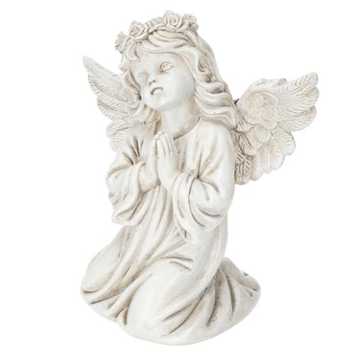Engelfiguren betend sitzend aus Polyresin 13cm grau 2er Set | Floristik24.at