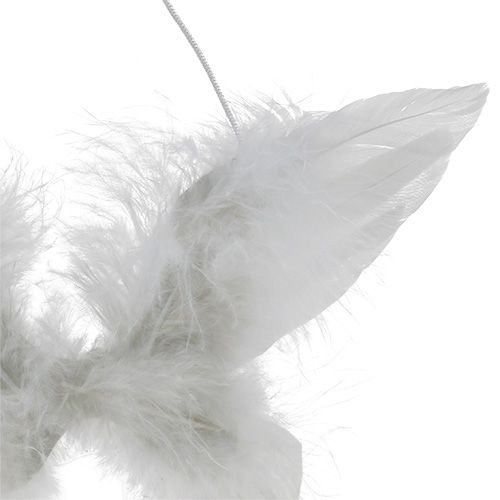 Floristik24 Engelsflügel zum Hängen Weiß 16cm 4St