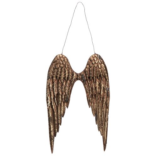 Floristik24 Engelsflügel zum Aufhängen Metall Antik Optik Gold 24×37cm