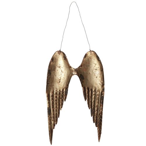 Artikel Engelsflügel zum Aufhängen Metall Antik Optik Gold 24×37cm
