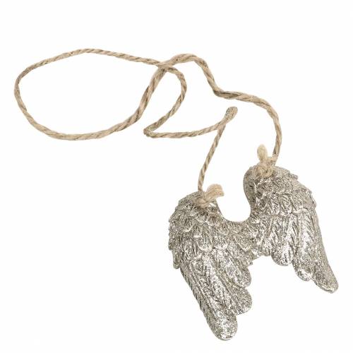 Floristik24 Engelsflügel zum Hängen in Gold-Glitzer 5cm×5,2cm 12St
