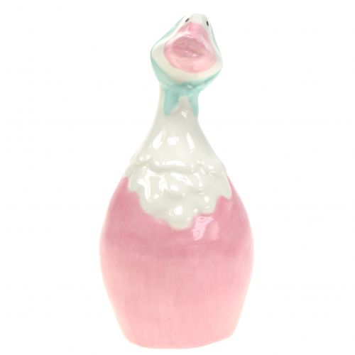 Floristik24 Ostergans aus Keramik Rosa, Weiß H 11,5cm 4St