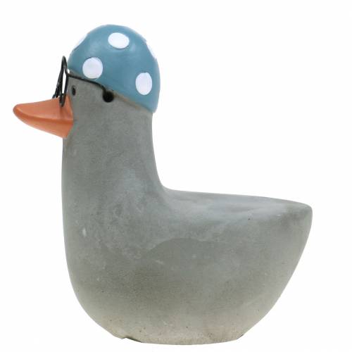 Floristik24 Deko-Ente mit Brille und Badekappe Grau 10,5cm 4St