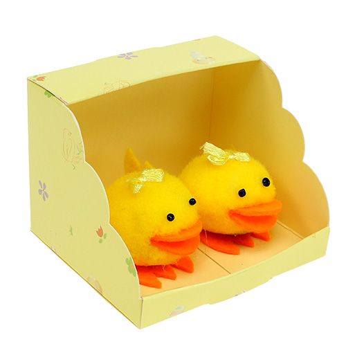 Floristik24 Ente Gelb beflockt 5cm Deko-Set