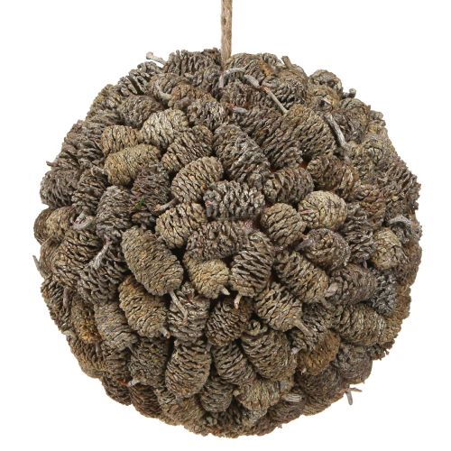 Erlenzapfen Deko Kugel zum Hängen Weiß gewaschen 20cm