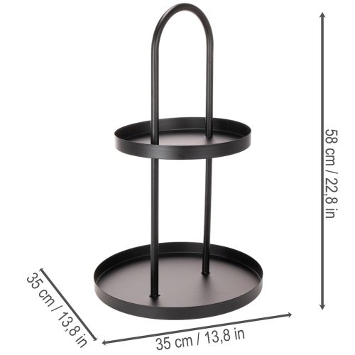 Runde Metall-Etagere 2-stöckig Schwarz 58 cm für Dekoration | Floristik24.at