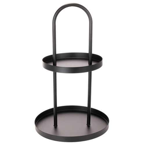 Runde Metall-Etagere 2-stöckig Schwarz 58 cm für Dekoration | Floristik24.at