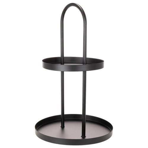 Runde Metall-Etagere 2-stöckig Schwarz 58 cm für Dekoration | Floristik24.at