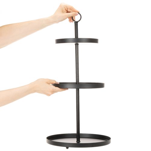 Etagere dreistöckig Metall Schwarz Rund 61 cm für Tischdekoration | Floristik24.at