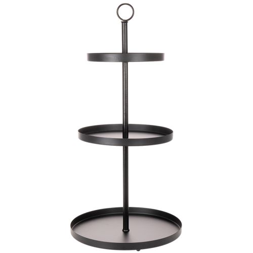 Etagere dreistöckig Metall Schwarz Rund 61 cm für Tischdekoration | Floristik24.at