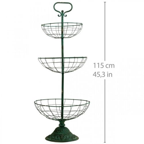Floristik24 Etagere Metall XXL, Etagere Vintage Grün H115cm Ø35/30/25,5cm
