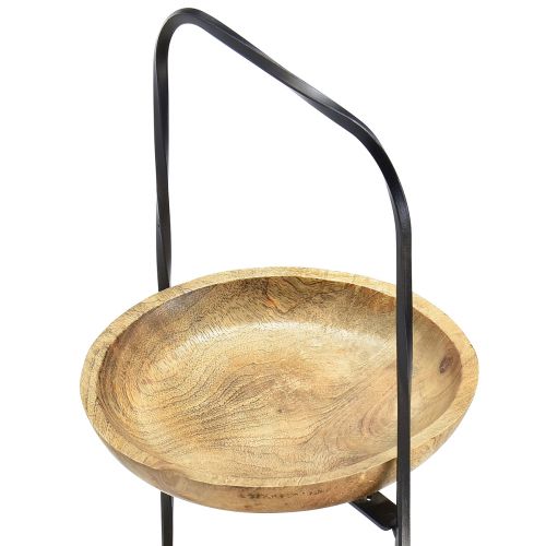 Artikel Etagere Holz Natur Metall Schwarz 3-stöckig Ø19cm H60cm