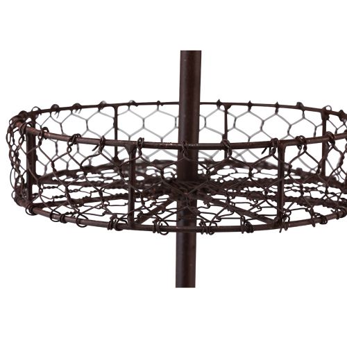 Floristik24 Vintage Etagere Metall Braun 3-stöckig Ø28,5cm H53cm