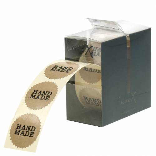 Floristik24 Etiketten "Handmade" Natur Ø3,5cm 500St