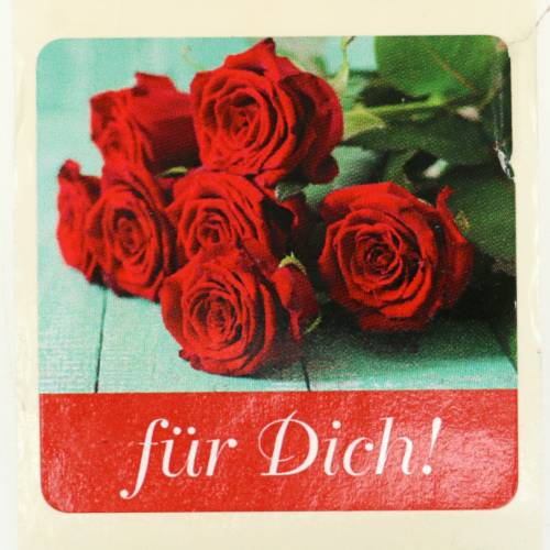 Floristik24 Etiketten "Für Dich" Rot 3,5cm x 3,5cm 500St