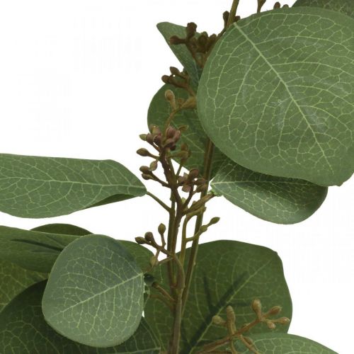 Künstlicher Deko Zweig Eukalyptus mit Knospen Kunstpflanze 60cm
