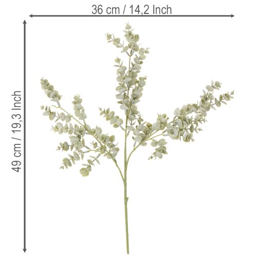 Künstlicher Eukalyptuszweig 49cm aus Kunststoff im 4er-Set für dekorative Arrangements | Floristik24.at